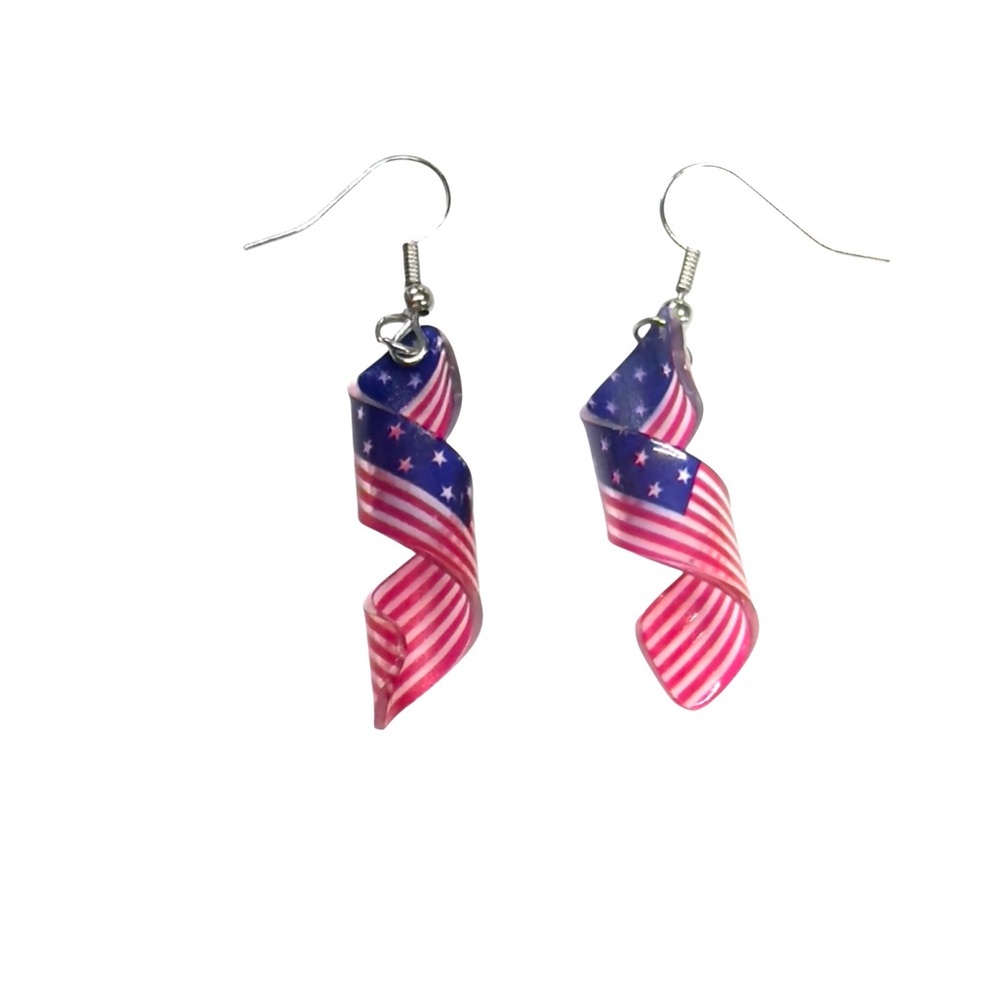 UNBRANDED Patriotic AMERICAN FLAG Acrylic Earrings